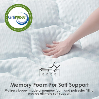 EHEYCIGA Gel Topper 160x200 cm Memory Foam Matratzentopper Weiss