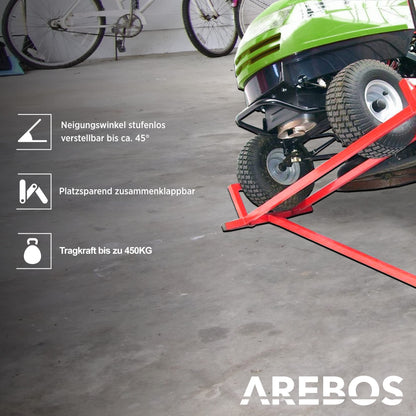 Arebos Rasentraktorheber 450 kg - Neigung verstellbar