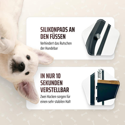PetVita ALLinONE Hundebar – erhöhter Hundenapf, höhenverstellbar