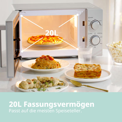 Comfee CMSN 20 si Solo-Mikrowelle - 20L, 700W, Silber