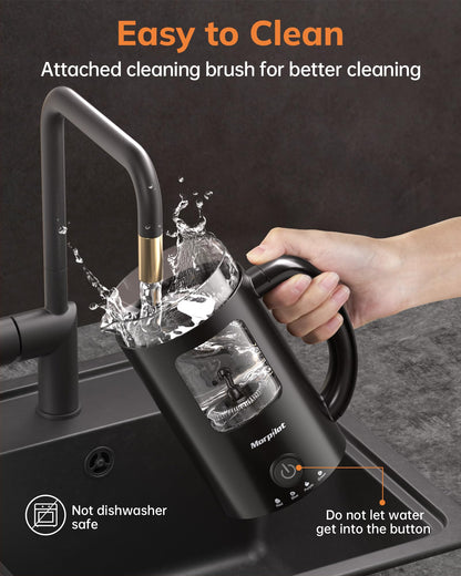 morpilot Milchaufschäumer Elektrisch 4-in-1, 600 ml, Schwarz
