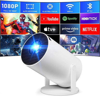 SmartView 4K FHD Mini Beamer Tragbarer Projektor - 180° Drehbar