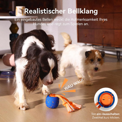 Cheerble Wicked Ball Rolly Interaktiver Hundeball mit Seil, Blau