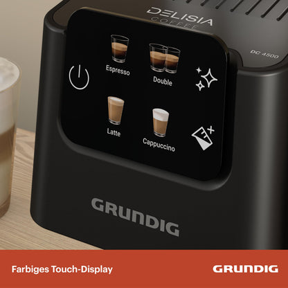 GRUNDIG KSM 5330 Siebträgermaschine mit Milchsystem Dark Inox/Schwarz