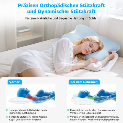 BRO ergonomisches Nackenstützkissen aus Memory Foam, 60x40x13cm