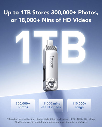 Lexar D50E 256GB USB-Stick, Solid State Dual Drive mit USB-C & USB-A