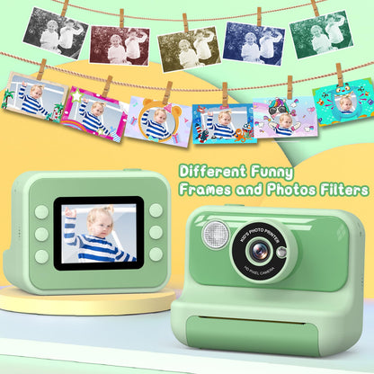 Hangrui H3 Sofortbildkamera für Kinder, 1080P, 32 GB, Grün