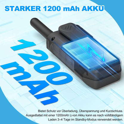 AWANFI Walkie Talkie 4er Set, aufladbare Funkgeräte, 16 Kanäle