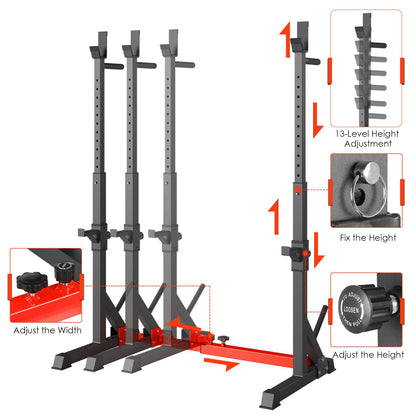 LIFERUN Squat Rack Hantelständer Multifunktion - Rot