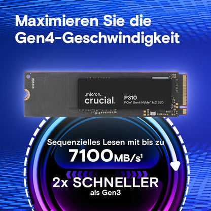 Crucial P310 SSD 500GB M.2 2280 PCIe Gen4 NVMe bis 6.600 MB/s