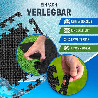 NEOLYMP Pool Unterlage 72 Stück Bodenschutzmatte zuschneidbar