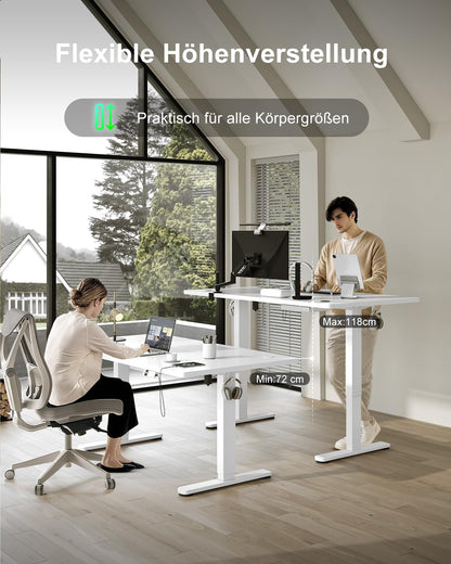 Devoko Höhenverstellbarer Elektrischer Schreibtisch 160x80cm - Weiss