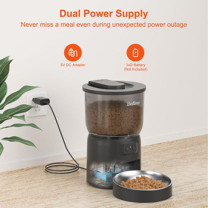 Balimo Futterautomat Katze 3L, WiFi Futterspender mit App-Steuerung