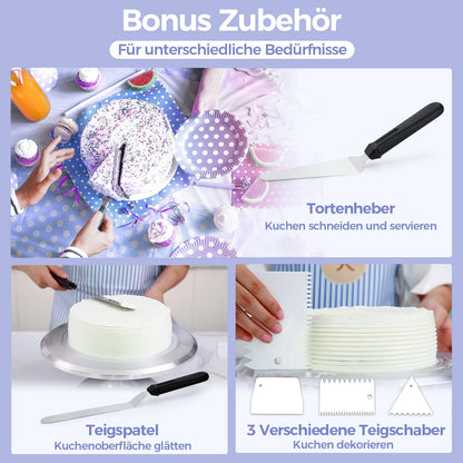 Ohuhu Tortenplatte drehbar, Aluminium Drehteller 30 cm mit Zubehör