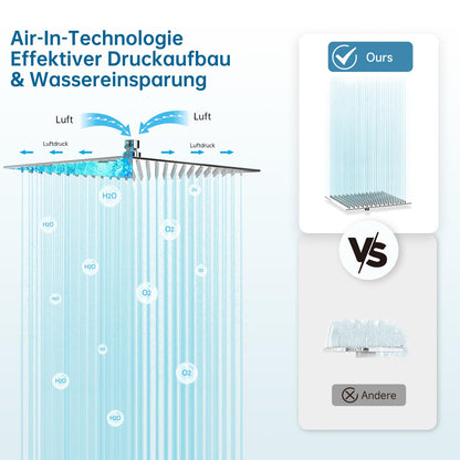 HAUSPROFI Antikalk-Duschkopf Regendusche Edelstahl 30 cm Chrom