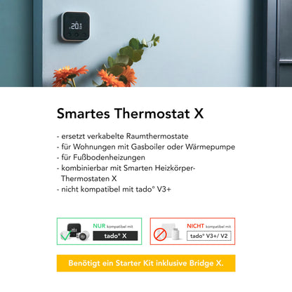 tado° Smartes Thermostat X - Fussbodenheizung & Boiler Zusatz