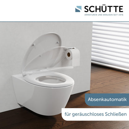 Schütte WC-Sitz Oval mit Absenkautomatik, Duroplast, weiss