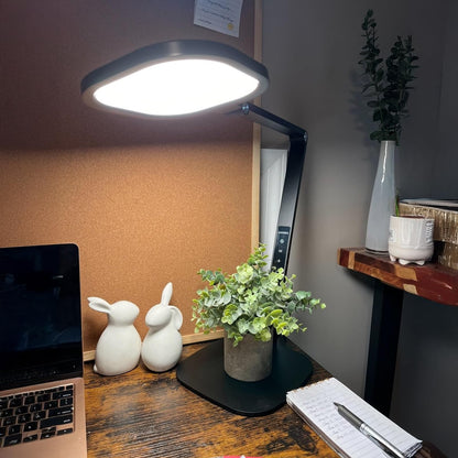 LitONES LED Schreibtischlampe dimmbar, Schwenkarm Bürolampe, schwarz