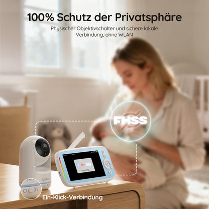 Boifun Video-Babyphone VB805 mit Kamera, 5 Zoll IPS, ohne WLAN