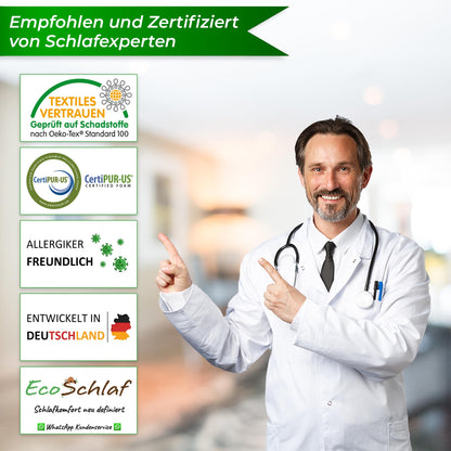 EcoSchlaf Orthopädisches Nackenstützkissen aus Memory Foam, Grau