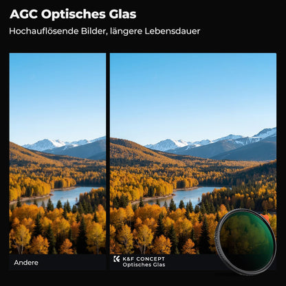 K&F CONCEPT Nano-X Variabler ND-Filter ND2-400 82mm mit Filtertasche