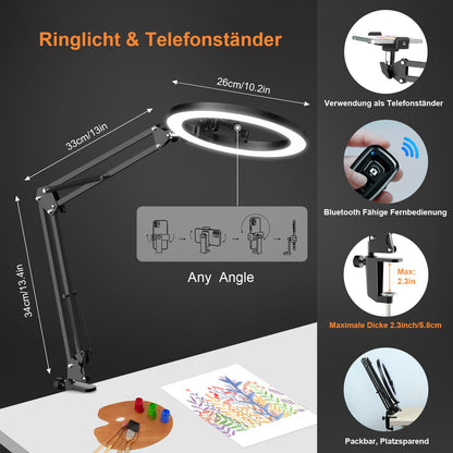 Evershop Ringlicht mit Stativ 10 Zoll, dimmbar, 3 Lichtfarben