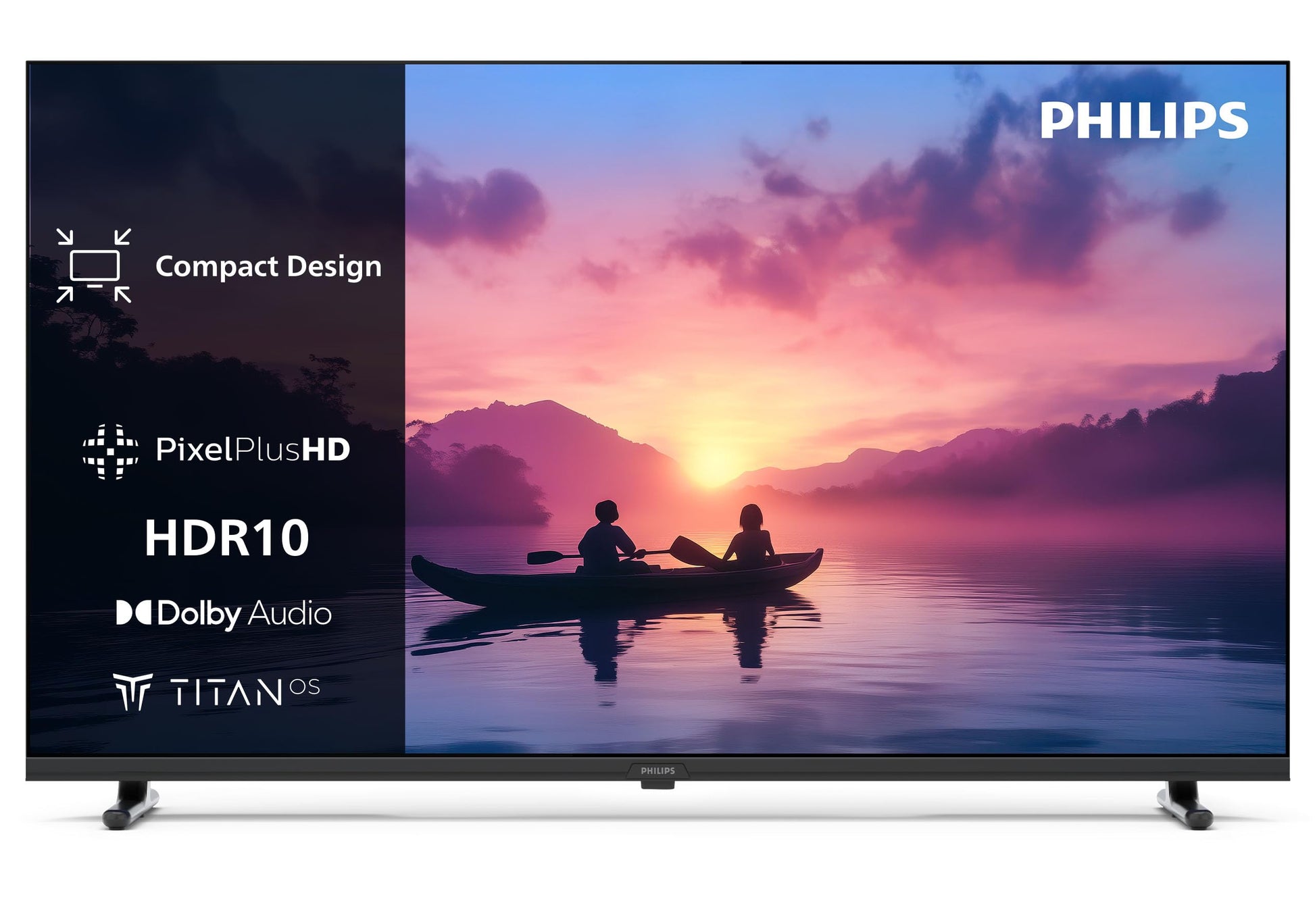 Philips 32PHS6000 HD LED Smart TV 32 Zoll, schwarzer rechteckiger Bildschirm zur Wiedergabe von Streaming-Inhalten mit Titan OS und Pixel Plus.