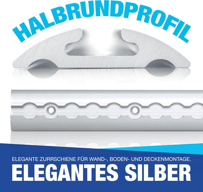 NTG Airlineschiene halbrund Ladungssicherung Set - 1975mm TÜV