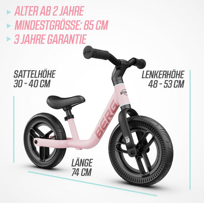 BERG MOOV 10 Zoll Laufrad ab 2 Jahre, höhenverstellbar, Rosa