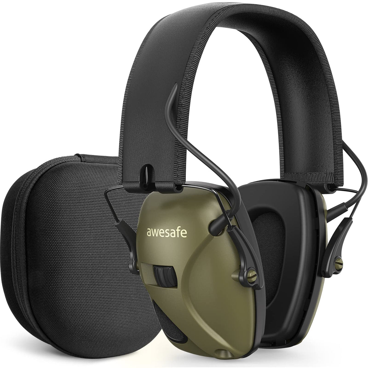 awesafe GF01+ Elektronischer Kapselgehörschutz NRR 24 dB mit Tasche, für Schiessen und Jagd