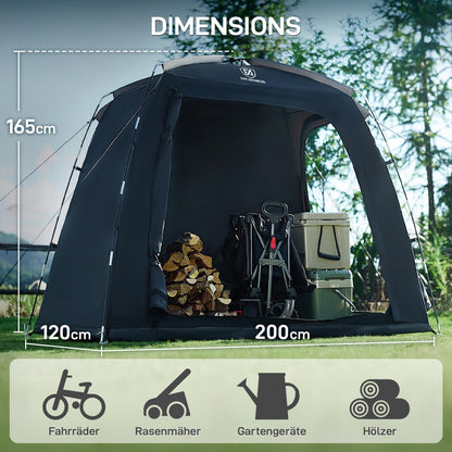EVER ADVANCED Fahrradzelt für 2-3 Fahrräder wasserdicht 200x120x165cm