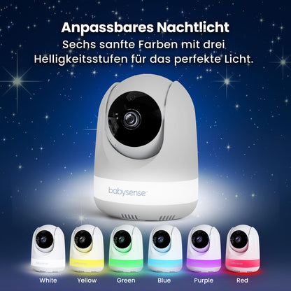 Babysense Babyphone mit 2 Kameras, Full HD Split-Screen, Nachtlicht