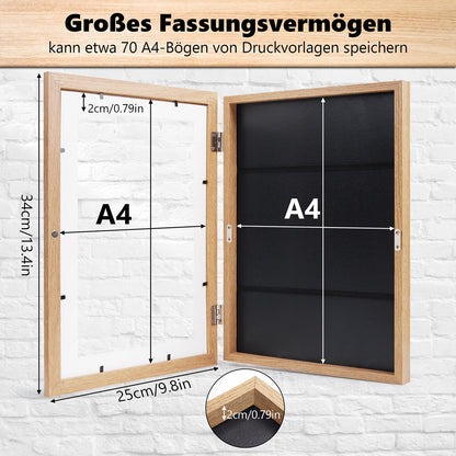 Kromapolis Bilderrahmen für Kinderkunst A4, 4er-Set, MDF, Holzmaserung