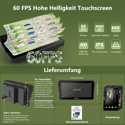 Carpuride W602BS Pro CarPlay Display für BMW Motorrad, 6,25 Zoll