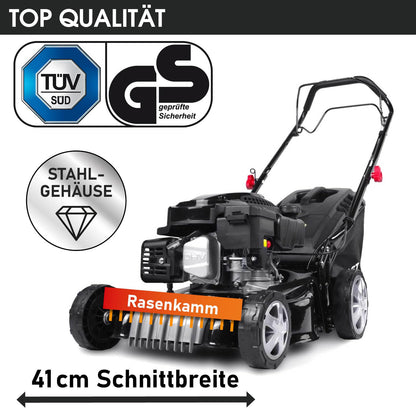 BRAST Benzin Rasenmäher mit Hinterradantrieb, 4-Takt, 41 cm