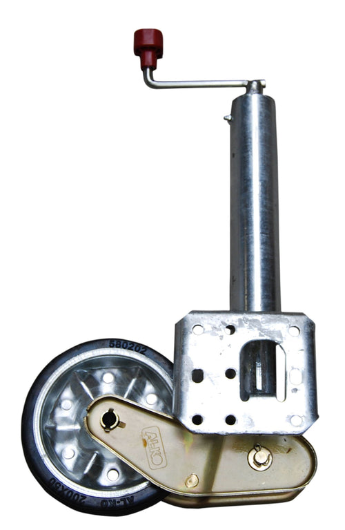 AL-KO Vollautomatik Profi Stützrad - 500 kg Tragkraft: Robustes, graues Metall-Stützrad mit Lenkrolle. Erleichtert das Rangieren von Anhängern.