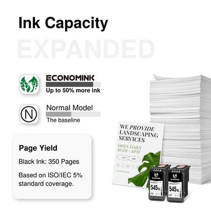 Economink 545XL Druckerpatronen Schwarz für Canon PG-545, 2er-Pack