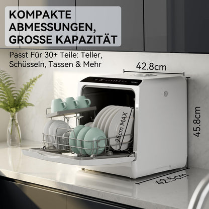 Hermitlux HMX-DW03 Mini Geschirrspüler, 5 l Wassertank, weiss