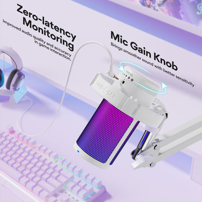 MAONO DGM20S USB Gaming Mikrofon mit RGB-Licht und Galgenarm