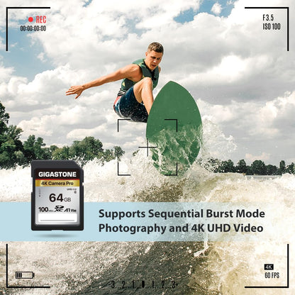 Gigastone 64GB SDXC Speicherkarte 2er-Pack UHS-I U3 V30 100 MB/s