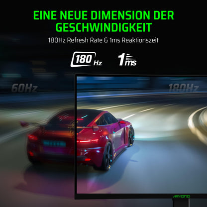 Aryond A27 V2 Gaming Monitor - 27 Zoll QHD 180Hz Curved