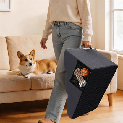 Thihome Haustiertreppe 3 Stufen, Hundetreppe 30D Schaumstoff bis 23 kg