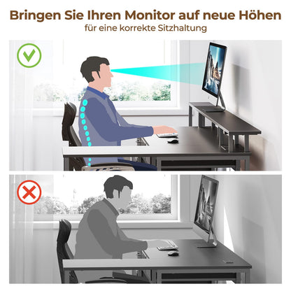Rolanstar L-förmiger Schreibtisch reversibel mit Schubladen 163cm
