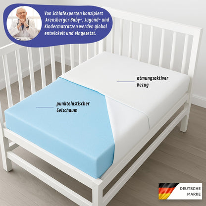 Arensberger Babymatratze Nora 60x120 cm, Gelschaum, 12 cm hoch