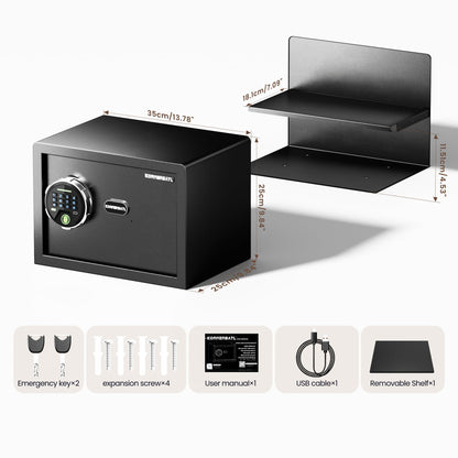 KornerBatl HTA-25F Tresor mit Fingerabdruckschloss und Silent-Modus