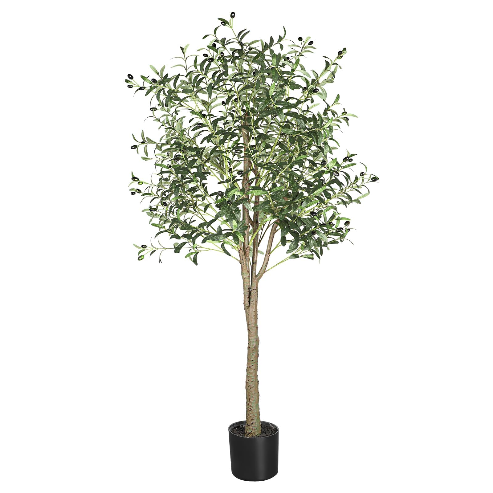 YOLEO Künstlicher Olivenbaum gross Kunstpflanze - 180cm Typ 2. Grüner Kunstbaum mit Olivenfrüchten zur Innenraum-Dekoration.