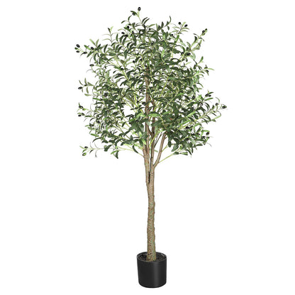 YOLEO Künstlicher Olivenbaum gross Kunstpflanze - 180cm Typ 2. Grüner Kunstbaum mit Olivenfrüchten zur Innenraum-Dekoration.