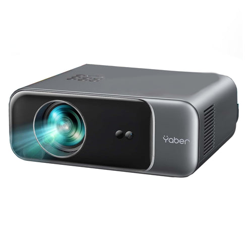 YABER Heimkino Beamer 1080P Full HD – Auto Fokus WiFi 6. Rechteckiger, schwarzer Projektor für Heimkino.