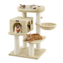 Feandrea Kratzbaum Grosse Katzen XXL - Beige PCT01M. Beiger Kratzbaum mit Sisalstämmen, Höhlen. Für grosse Katzen zum Klettern und Kratzen.