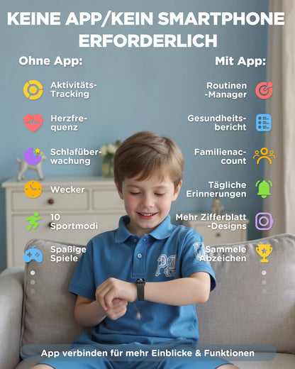 BIGGERFIVE Vigor 3 Kinder-Fitnessuhr mit AMOLED-Display, Schwarz